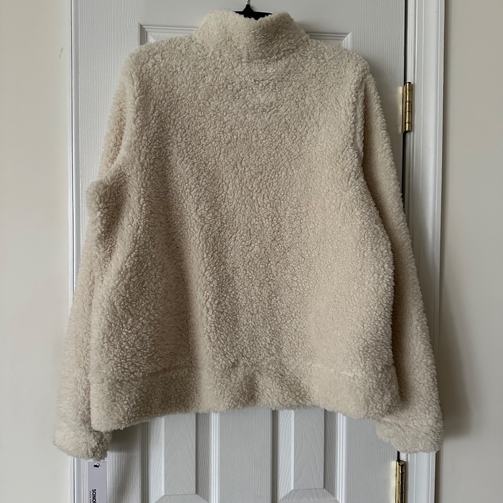 NWT Sonoma SHERPA Zippered Jacket XL Juniors CREAM - Picture 2 of 2